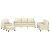 4-osobowa sofa z poduszkami, kremowa, sztuczna skóra