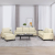 4-osobowa sofa z poduszkami, kremowa, sztuczna skóra