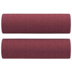 2-osobowa sofa z poduszkami, winna czerwień, 140 cm, tkanina
