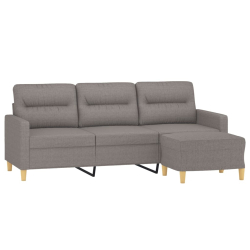 3-osobowa sofa z podnóżkiem, taupe, 180 cm, tkaniną