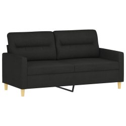 2-osobowa sofa z poduszkami, czarna, 140 cm, tkanina