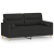 2-osobowa sofa z poduszkami, czarna, 140 cm, tkanina