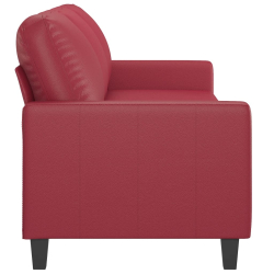3-osobowa sofa, winna czerwień, 180 cm, sztuczna skóra