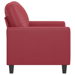 Fotel, winna czerwień, 60 cm, obity sztuczną skórą