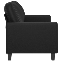2-osobowa sofa, czarna, 120 cm, sztuczna skóra