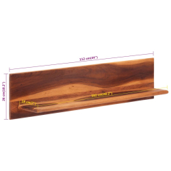 Półki ścienne, 2 szt, 112x20x26 cm, lite drewno akacjowe