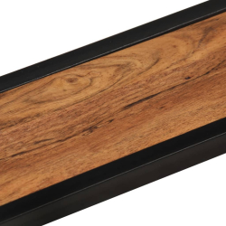 Półki ścienne, 2 szt, 110x17x17 cm, drewno akacjowe i żelazo