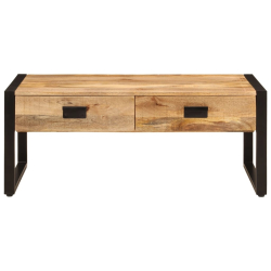 Stolik kawowy, 100x54x40 cm, lite drewno mango i żelazo