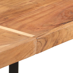 Stolik barowy, 150x70x107 cm, lite drewno akacjowe i żelazo