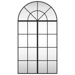 Lustro ścienne, czarne, 60x110 cm, zakończone łukiem, żelazo