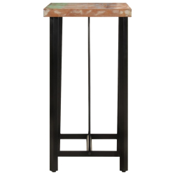 Stolik barowy, 55x55x107 cm, lite drewno z odzysku i żelazo