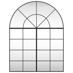 Lustro ścienne, czarne, 100x130 cm, zakończone łukiem, żelazo