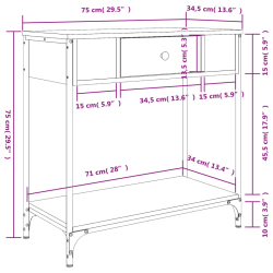 Stolik konsolowy, czarny, 75x34,5x75 cm