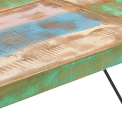 Stolik barowy, 150x70x107 cm, lite drewno z odzysku i żelazo
