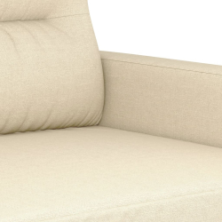 3-osobowa sofa, kremowa, 180 cm, tapicerowana tkaniną