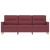 Sofa 3-osobowa, winna czerwień, 180 cm,tapicerowana tkaniną