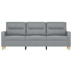 Sofa 3-osobowa, jasnoszara, 180 cm, tapicerowana tkaniną