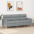 Sofa 3-osobowa, jasnoszara, 180 cm, tapicerowana tkaniną