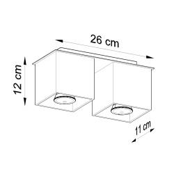 Plafon QUAD 2 szary