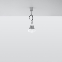 Lampa wisząca DIEGO 3 szara