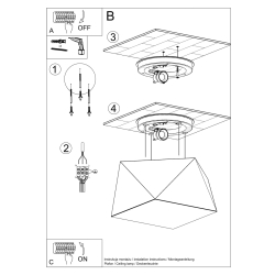 Plafon HEXA 25 czarny