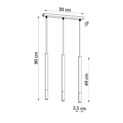 Lampa wisząca MOZAICA 3L czarny/złoto