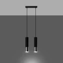 Lampa wisząca LOOPEZ 2 czarny/chrom