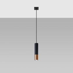 Lampa wisząca LOOPEZ 1 czarny/miedź