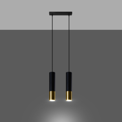 Lampa wisząca LOOPEZ 2 czarny/złoty