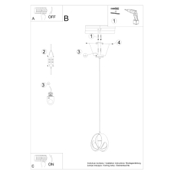 Lampa wisząca TULOS 1 biała