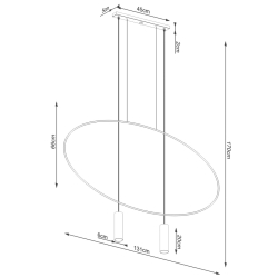Lampa wisząca HOLAR 2 czarna