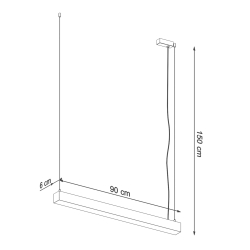 Lampa wisząca PINNE 90 czarna 3000K