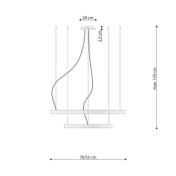 Żyrandol RIO 2 55/78 biały LED 3000K