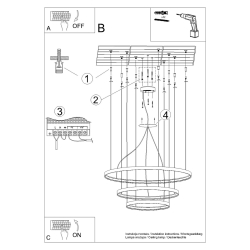 Żyrandol RIO 3 55/78/110 czarny LED 4000K