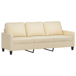 Sofa 3-osobowa, kremowa, 180 cm, tapicerowana tkaniną