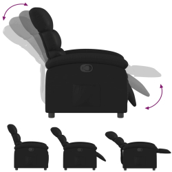 Fotel rozkładany, czarny, sztuczna skóra