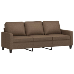 3-osobowa sofa z podnóżkiem, brązowy, 180 cm, tkaniną