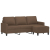 3-osobowa sofa z podnóżkiem, brązowy, 180 cm, tkaniną
