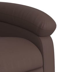 Rozkładany fotel masujący, brązowy, obity sztuczną skórą
