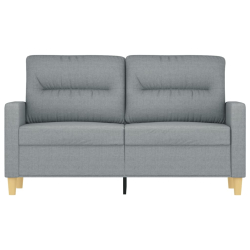 Sofa 2-osobowa, jasnoszara, 120 cm, tapicerowana tkaniną
