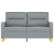 Sofa 2-osobowa, jasnoszara, 120 cm, tapicerowana tkaniną