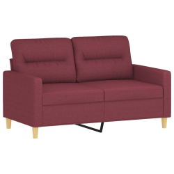Sofa 2-osobowa, winna czerwień, 120 cm, tapicerowana tkaniną