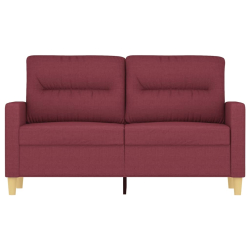 Sofa 2-osobowa, winna czerwień, 120 cm, tapicerowana tkaniną