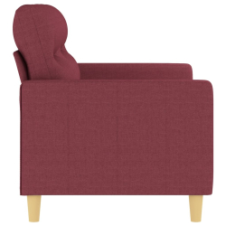 Sofa 2-osobowa, winna czerwień, 120 cm, tapicerowana tkaniną