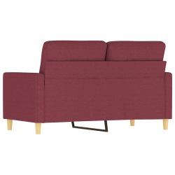 Sofa 2-osobowa, winna czerwień, 120 cm, tapicerowana tkaniną