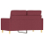Sofa 2-osobowa, winna czerwień, 120 cm, tapicerowana tkaniną