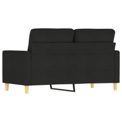 Sofa 2-osobowa, czarna, 120 cm, tapicerowana tkaniną