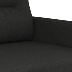 Sofa 2-osobowa, czarna, 120 cm, tapicerowana tkaniną
