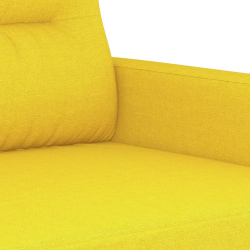 Sofa 2-osobowa, jasnożółta, 120 cm, tapicerowana tkaniną