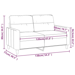 Sofa 2-osobowa, jasnożółta, 120 cm, tapicerowana tkaniną